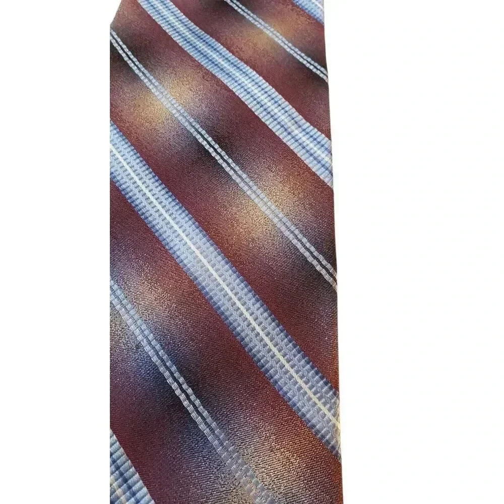 Pronto-Uomo Neck Tie Mens Blue Striped Luxury 100% Silk Handmade Business Power‎
